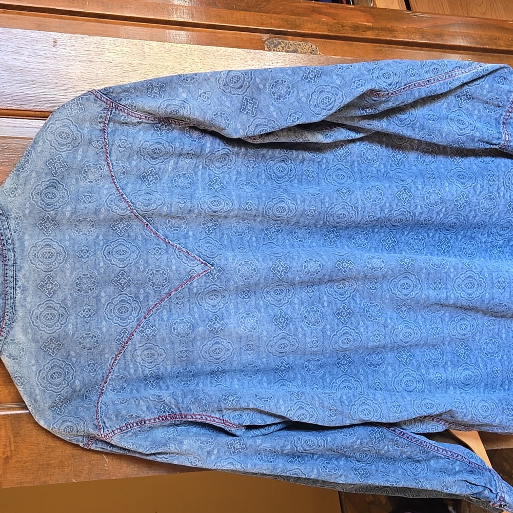 Ryan Michael Print Shirt with snaps H1111e - Picture 5 of 6